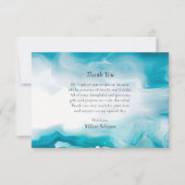 エメラルドシーブルー正教キリスト教バプテスマ サンキューカード (正面)