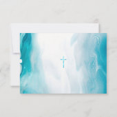 エメラルドシーブルー正教キリスト教バプテスマ サンキューカード (裏面)