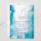 エメラルドシーブルー正教キリスト教バプテスマ 招待状 (正面)
