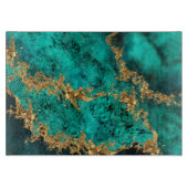 エメラルドジェイド金ゴールド（ばちゃばちゃ）跳ねる抽象芸術 カッティングボード (正面)