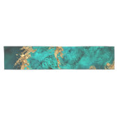 エメラルドジェイド金ゴールド(ばちゃばちゃ)跳ねる抽象芸術 ショートテーブルランナー (横)