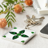 エメラルドジェムストーンアートグリーンキーチェーン キーホルダー (側面)