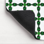 エメラルドジェムストーンアートグリーン マウスパッド (コーナー)