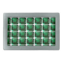 エメラルドジェムストーンパターングリーンベルトバックル