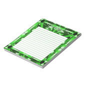 エメラルドジェムストーンパーソナライズされたライン ノートパッド (回転)