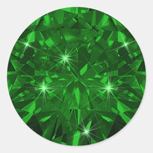 エメラルドジェムストーン招待状エンベロープギフトラップ ラウンドシール (正面)