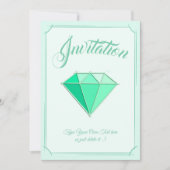 エメラルドジェムストーン。ジュエリー.55結婚周年 招待状 (正面)