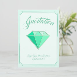 エメラルドジェムストーン。ジュエリー.55結婚周年 招待状