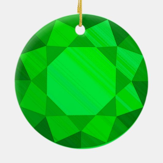 エメラルドジェムストーン/宝石グラフィックイメージ セラミックオーナメント (裏面)