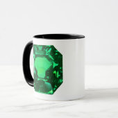 エメラルドジェムストーン、誕生石5月、ライトグリーン マグカップ (正面左)