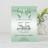 エメラルドジェムボウ&リボン 55周年結婚記念日 セーブザデート (スタンド正面)