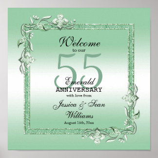 エメラルドジェム&グリッター55結婚th ポスター
