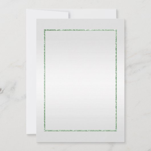 エメラルドジェム&グリッター&プラチナ 1周年結婚式 招待状 (裏面)