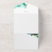 エメラルドジュエルトーンの結婚式招待状 オールインワン招待状 (外側)