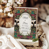 エメラルドジュエルトーンフローラ結婚アールヌーボー 招待状