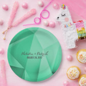 エメラルドジュエル結婚トーンの紙プレート ペーパープレート (パーティー)