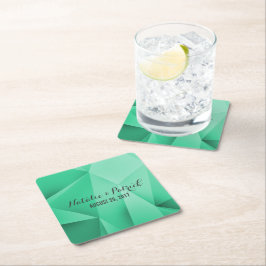エメラルドジュエル結婚トーン紙コースター スクエアペーパーコースター