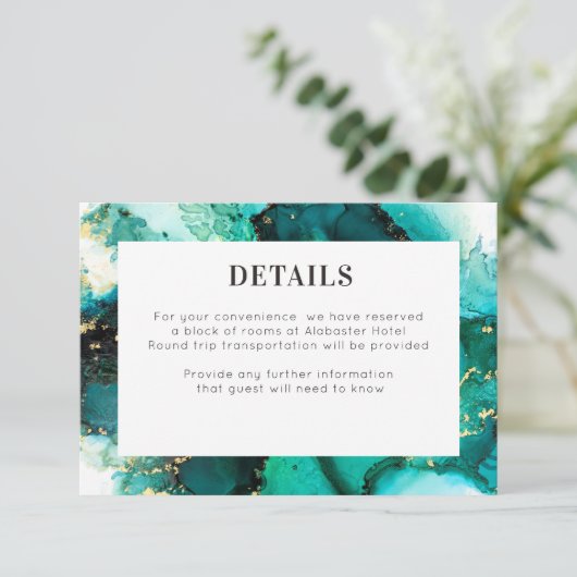 エメラルドジュエル結婚トーン詳細カード エンクロージャーカード (スタンド正面)