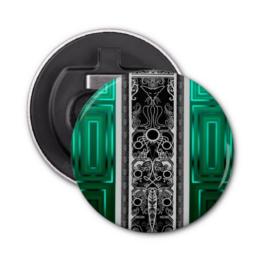 エメラルドスクロールキャット 栓抜き (正面)