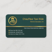 エメラルドスタイリッシュグリーン金ゴールドライン駆動 名刺 (正面)