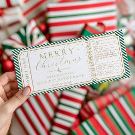 エメラルドストライプチケットコンサートギフト券カード 招待状