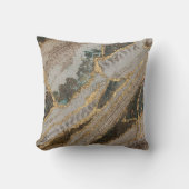 エメラルドスネークスキン装飾用クッション金ゴールドアニマルプリント クッション (正面)