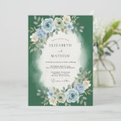 エメラルドスレート芍薬の結婚式 招待状 (スタンド正面)