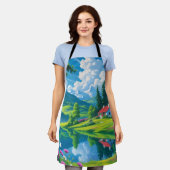 エメラルドセレニティレイクサイドエプロン エプロン (着用した状態)
