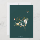 エメラルドセージ緑エレガント蝶キンセアニェラ 招待状 (裏面)