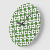 エメラルドダイヤモンド原石アート、緑 ラージ壁時計 (傾斜)