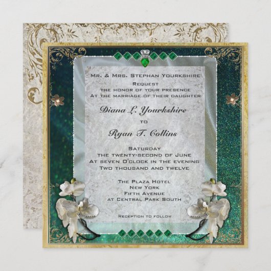 エメラルドダイヤモンド招待状 招待状 (正面/裏面)