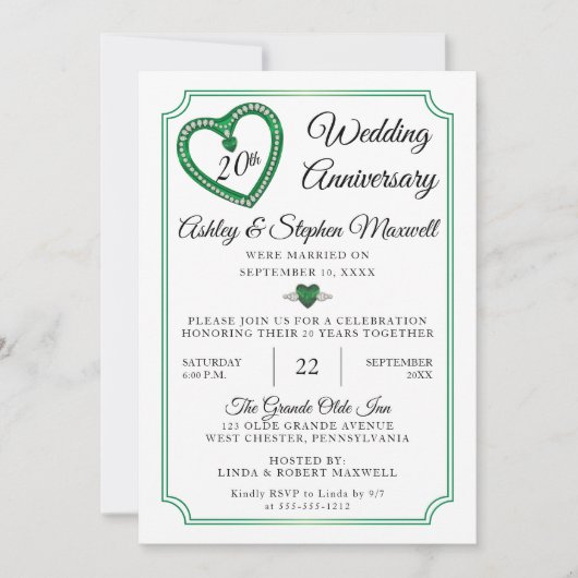 エメラルドダイヤモンド 20周年記念パーティー 招待状 (正面)
