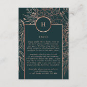 エメラルドダスティバラ金ゴールドモノグラムリース結婚ズ エンクロージャーカード (正面)