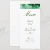 エメラルドダークグリーンエレガント金ゴールド水彩 メニュー (正面/裏面)
