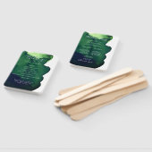 エメラルドダークグリーン水カラーミニマル抽象芸術 ハンドファン (組立なし)