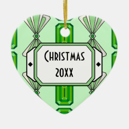 エメラルドデコストライプ セラミックオーナメント