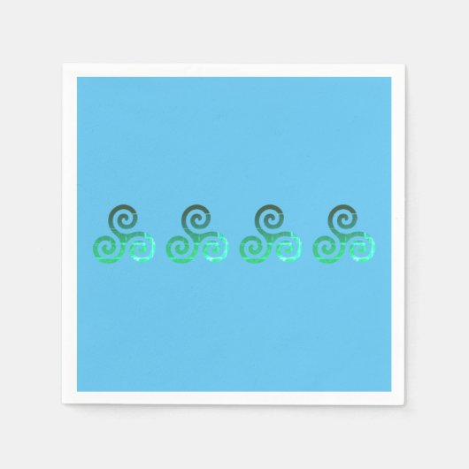 エメラルドトリスケレ古代ケルトのシンボル スタンダードカクテルナプキン (正面)