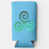 エメラルドトリスケレ古代ケルトのシンボル スリム缶クーラー (正面)