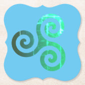 エメラルドトリスケレ古代ケルトのシンボル ペーパーコースター (正面)