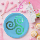 エメラルドトリスケレ古代ケルトのシンボル ペーパープレート (パーティー)