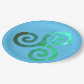 エメラルドトリスケレ古代ケルトのシンボル ペーパープレート (アングル)