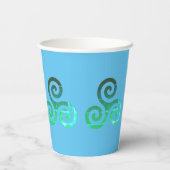エメラルドトリスケレ古代ケルトのシンボル 紙コップ (裏面)