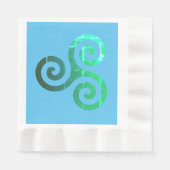 エメラルドトリスケレ古代ケルトのシンボル 縁ありランチョンナプキン (正面)