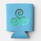 エメラルドトリスケレ古代ケルトのシンボル 缶クーラー (裏面)