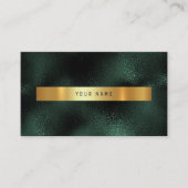 エメラルドトロピカルグリーン金ゴールドVIPグラデーショングリッター 名刺 (正面)