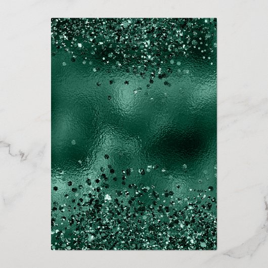 エメラルドドドレスバタフライブラックキンセアニェラ金ゴールド 箔招待状 (裏面)