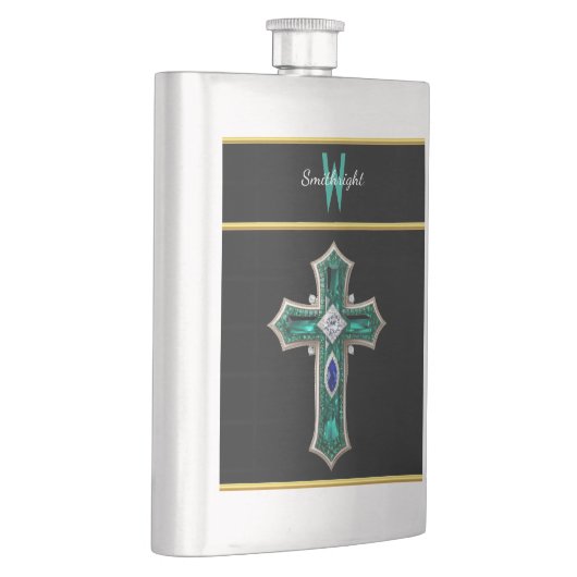 エメラルドドリームスケープ：ダイヤモンドを砕いた十字架 フラスク (右)