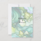 エメラルドドリーム：モダンウェディングエレガンス ミニマル 招待状 (裏面)