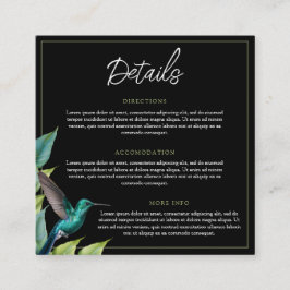 エメラルドハミングバード離れトロピカル結婚ズ エンクロージャーカード