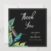 エメラルドハミングバード離れトロピカル結婚ズ サンキューカード (正面)